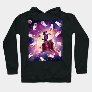 Cowboy Space Cat On Elephant Unicorn - Burrito Hoodie